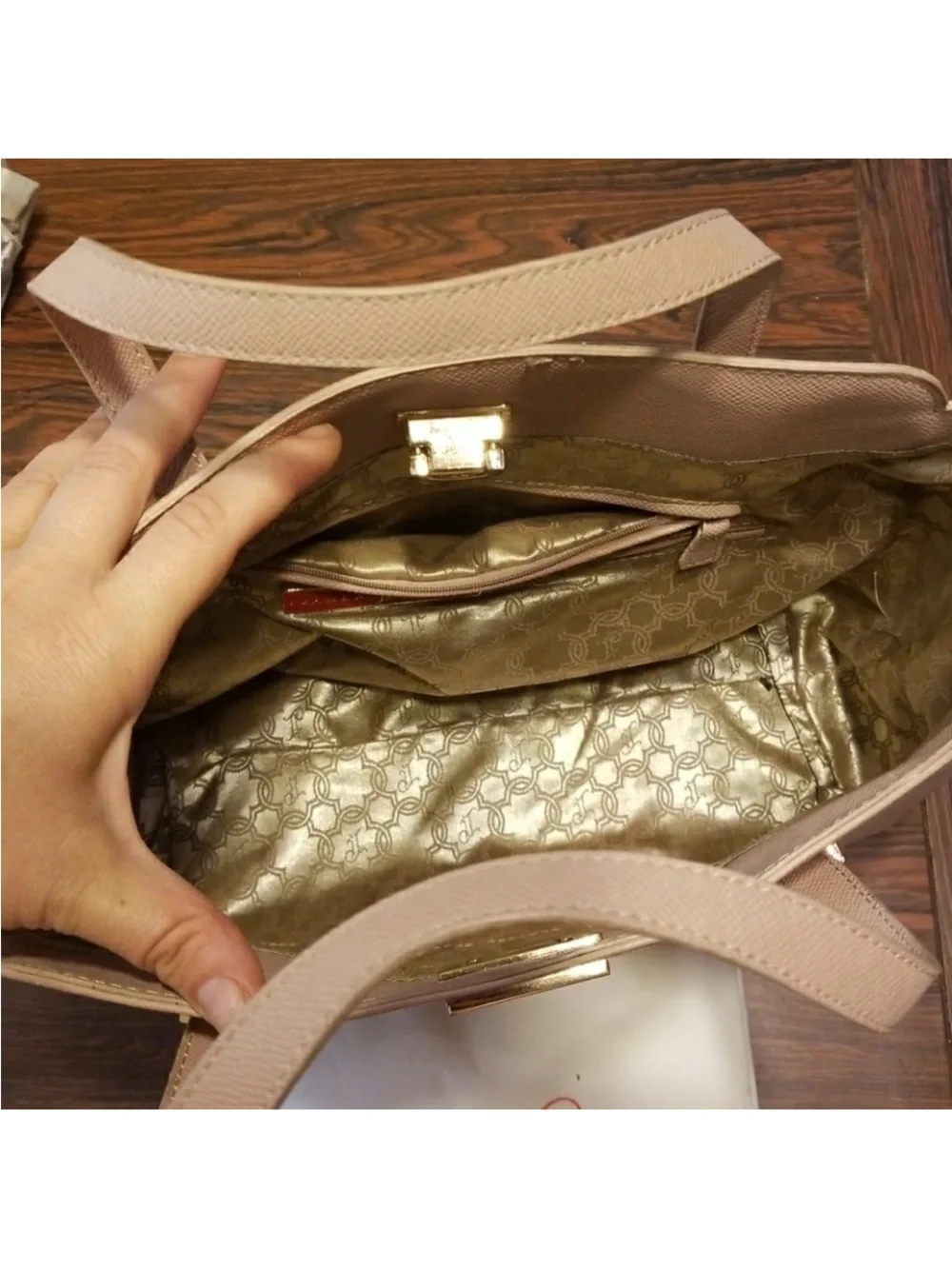 Ivanka Trump Blush Pink Tote with Gold Hardware